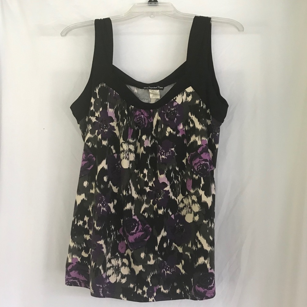 Very Important Pieces Tank, Black/Purple, Size Lg